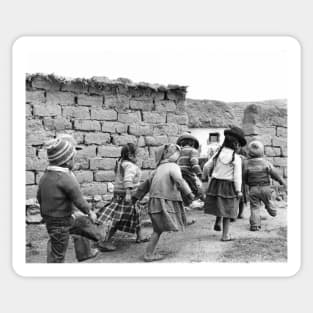 Vintage Children at Peru Sticker